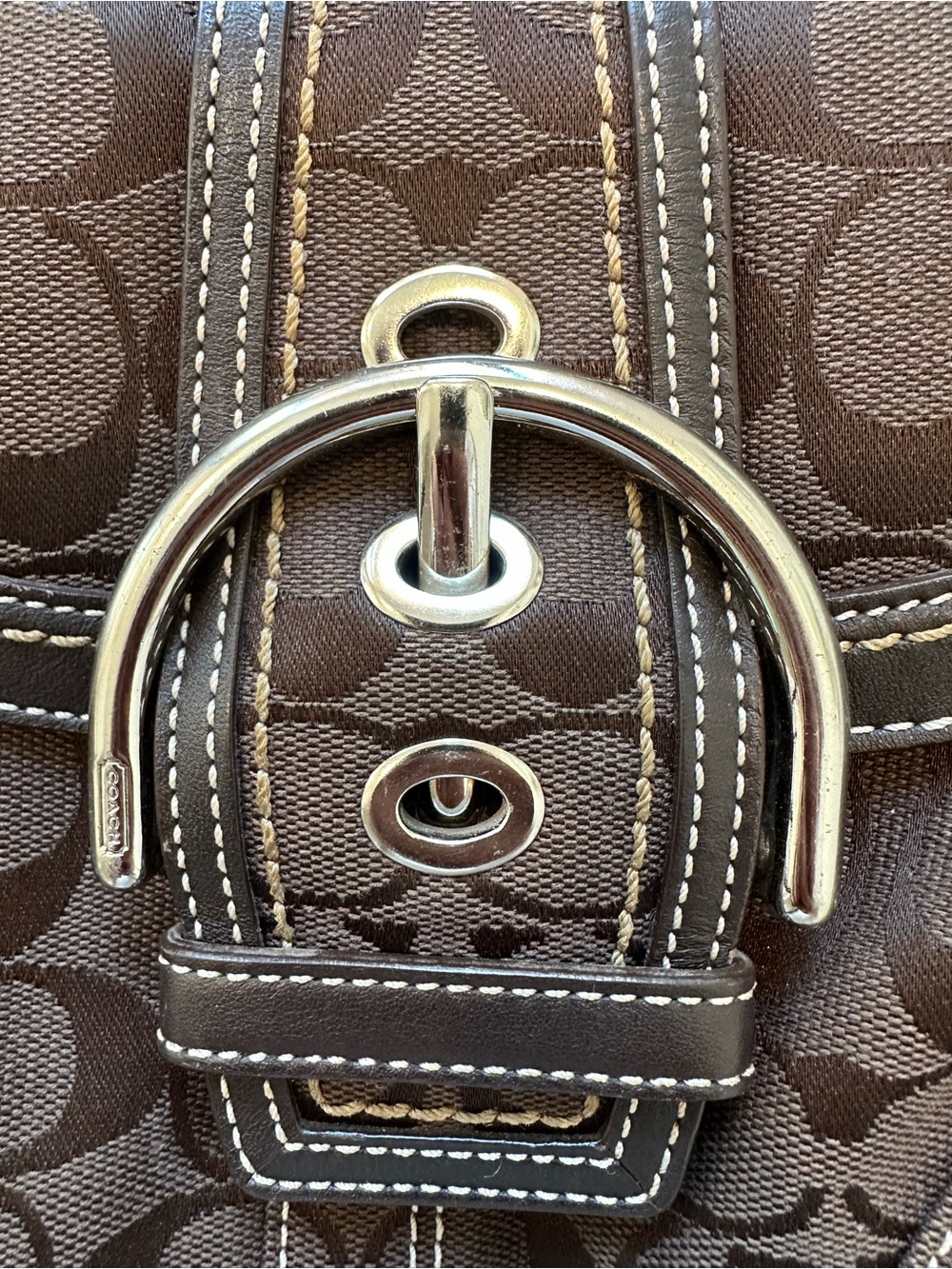 Y2K Coach Chocolate Soho Signature Canvas Shoulder Bag - Picture 8 of 15